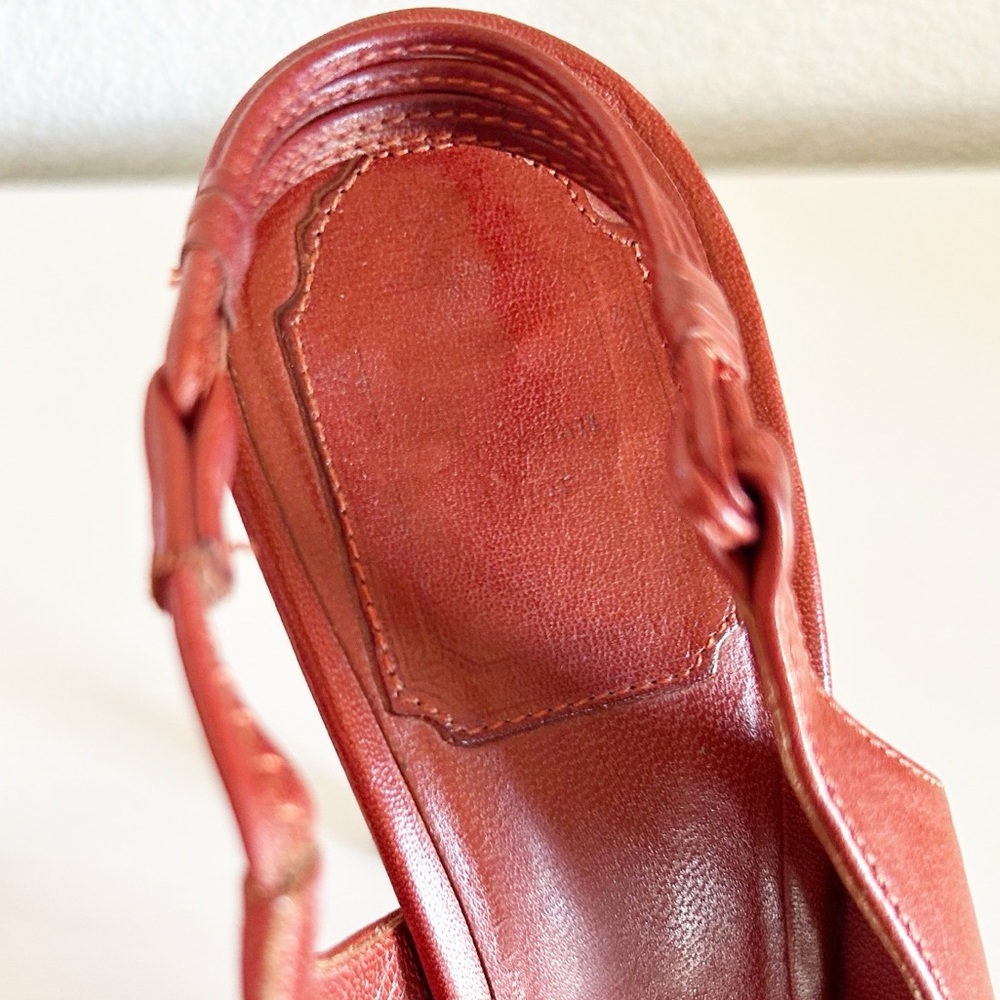 Dior Gipsy Vintage John Galliano Slingback D Charm Red Leather Heels Size EU 38 - Picture 10 of 14